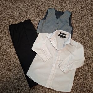 Boys Formal Outfit with Vest, Shirt, and Pants